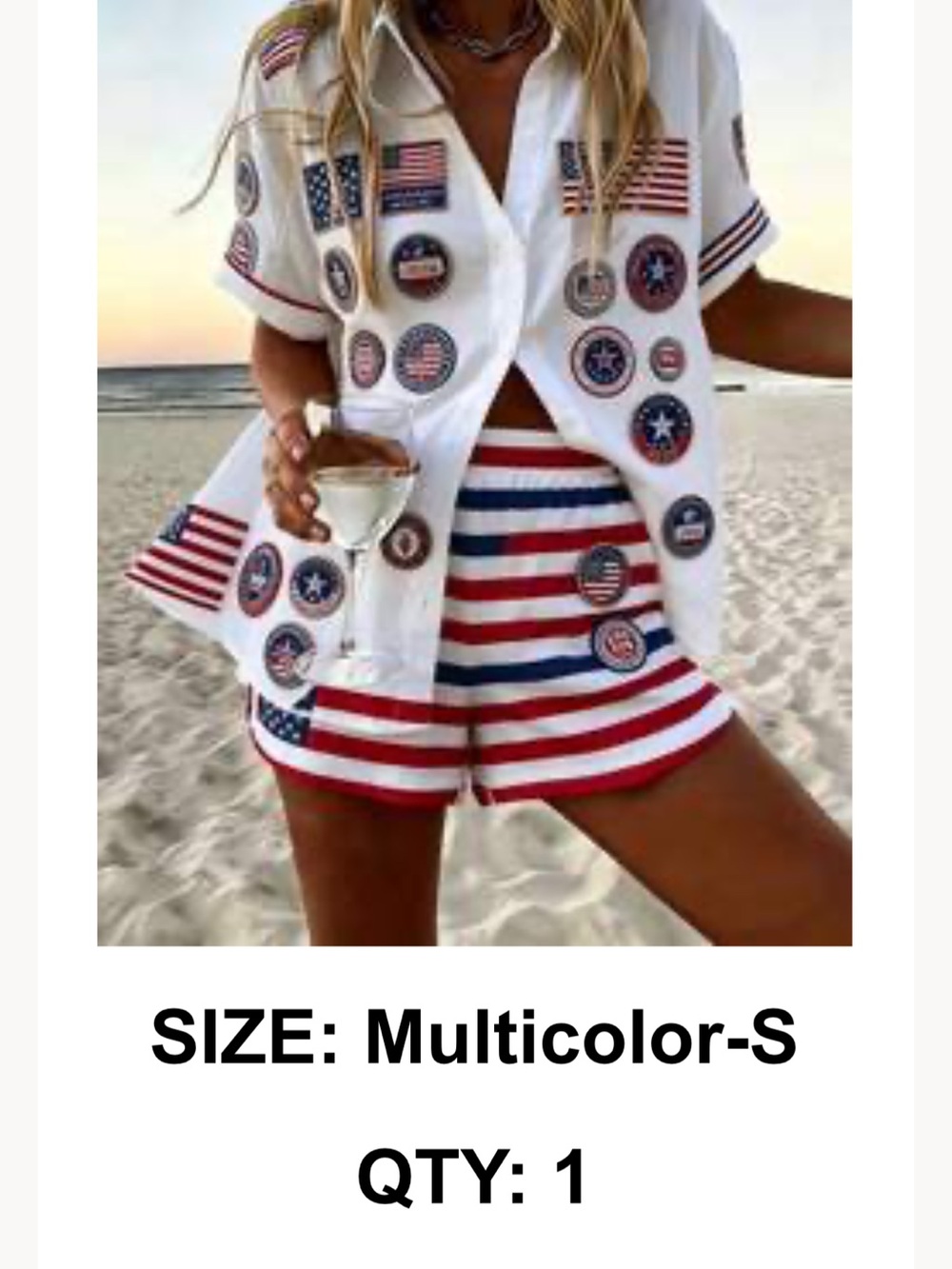 SHEIN Red White and Blue Striped Athletic Shorts